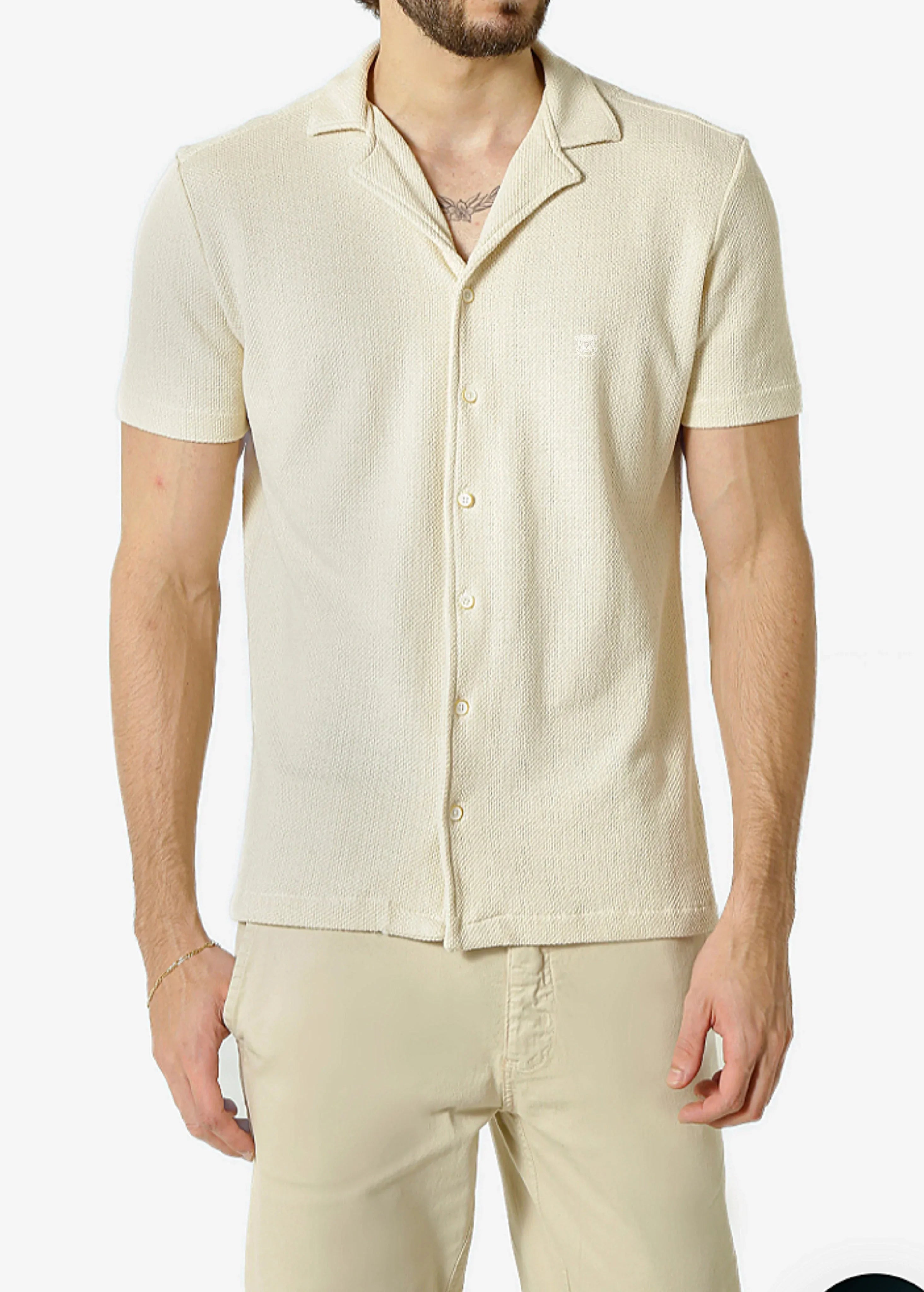 Camisa Gola Esporte Manga Curta Textura